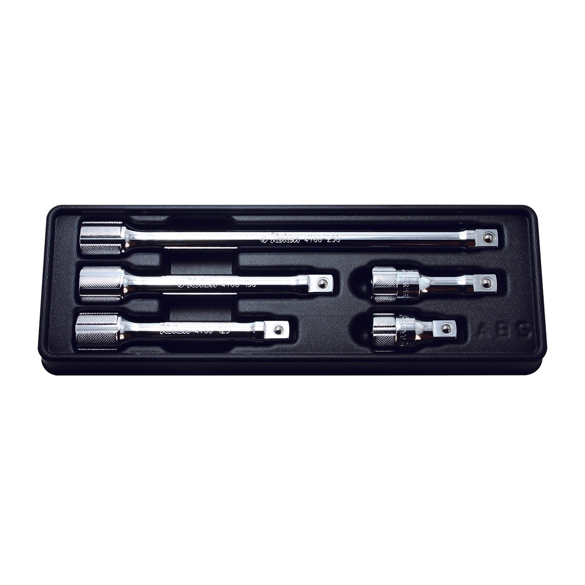 1/2in. Square Drive Extension Bar Set — 50mm to 250mm, 5 Pieces, ABS Tray, Model# KKNPK4760-5